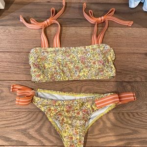 Zimmermann Floral 2 piece bikini with bow tie detail 4